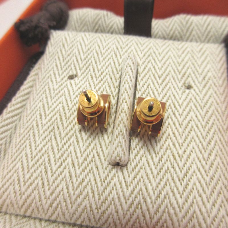 Hermes Pop Mini Metal New Gold Earrings