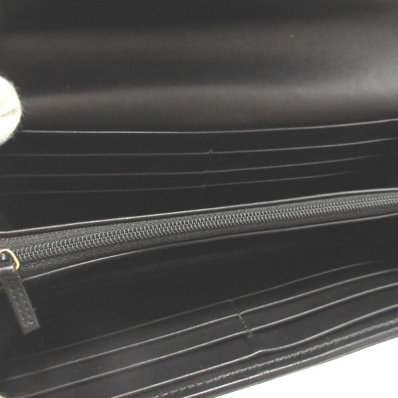 Gucci Soft Stirrup Suede Leather Black Bifold Long Wallet