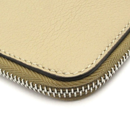 Fendi Case Gray Beige Document Case Zip Around Leather