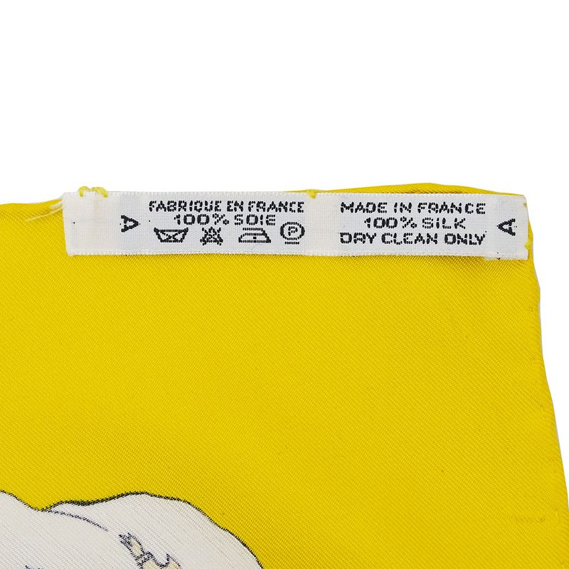 Hermes Scarf Carre 90 Pavois Flag Silk Yellow Multicolor Large