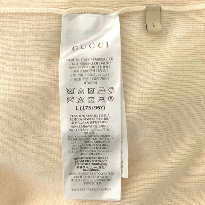 Gucci Fine Wool GG Logo Patch Turtleneck Knit L Cream