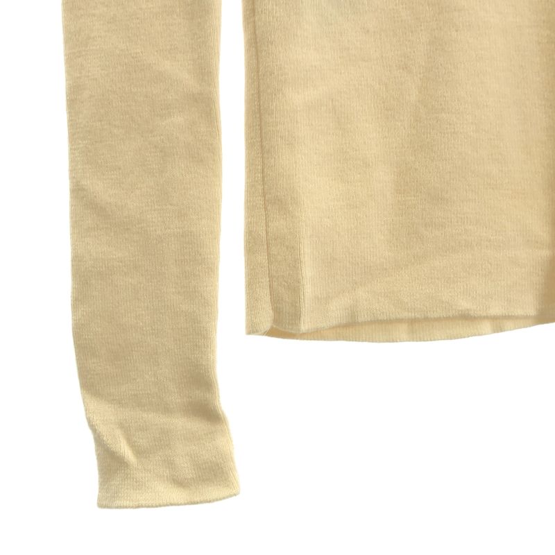 Gucci Fine Wool GG Logo Patch Turtleneck Knit L Cream