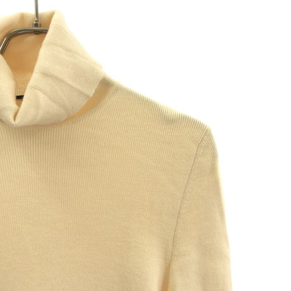 Gucci Fine Wool GG Logo Patch Turtleneck Knit L Cream