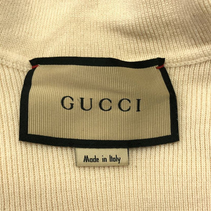 Gucci Fine Wool GG Logo Patch Turtleneck Knit L Cream