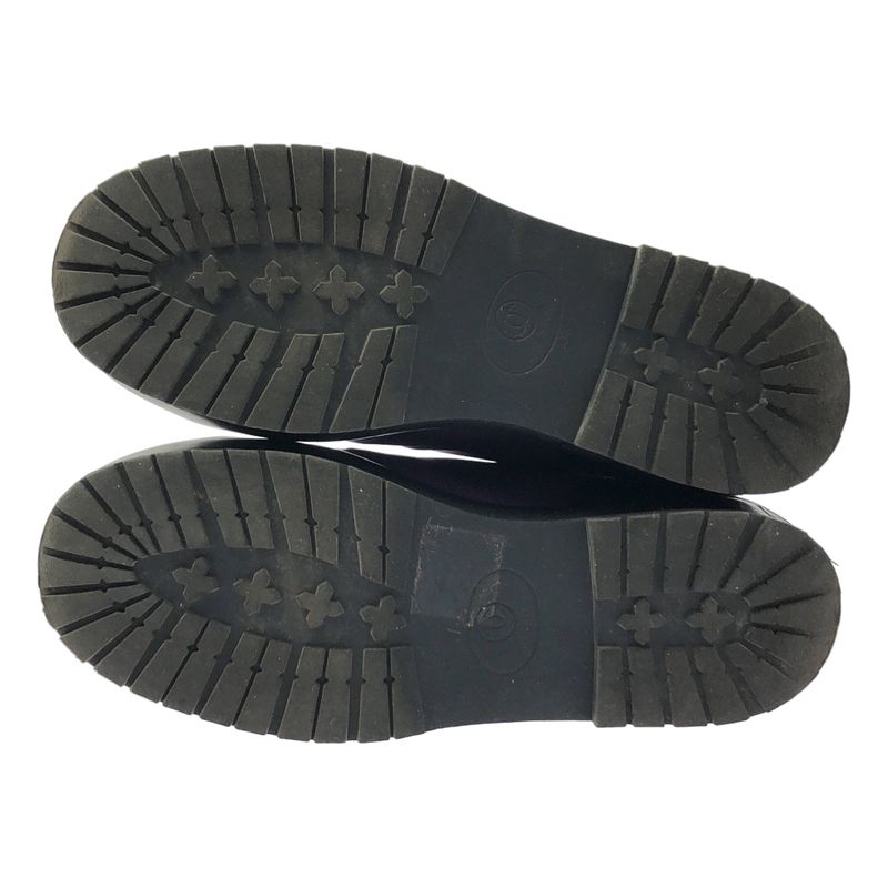 Chanel CC Logo Bicolor Low Cut Sneakers 36 Purple Black