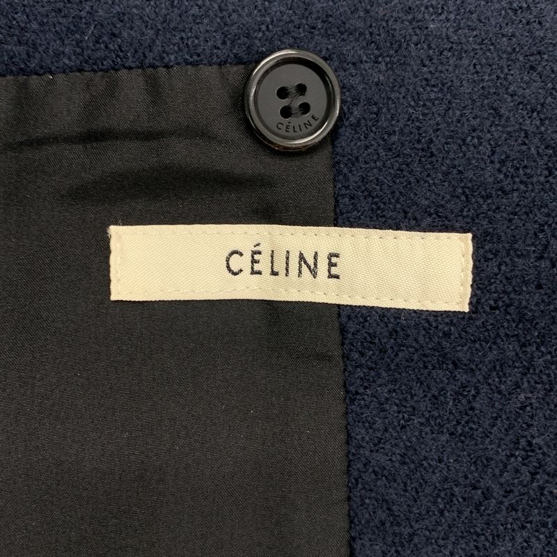 Celine Phoebe Philo Era Wool Crombie Coat 34 Navy