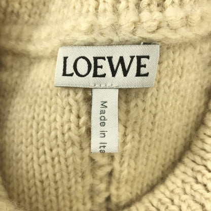 Loewe Wool Alpaca Fringe Knit XS Ivory Black