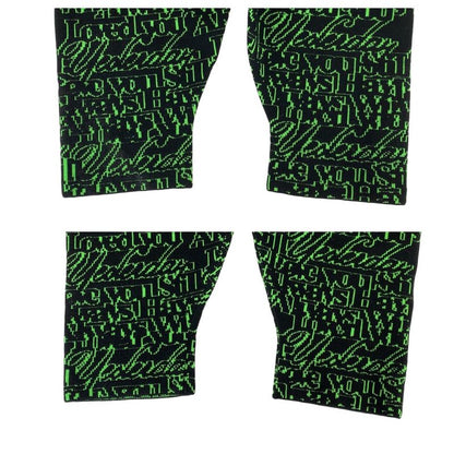 Balenciaga Slogan Jacquard Oversize Knit XS Green Wool
