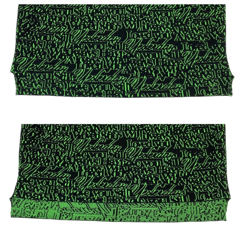 Balenciaga Slogan Jacquard Oversize Knit XS Green Wool
