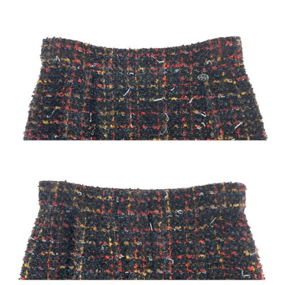 Chanel CC Logo 36 Multicolor Silk Wool Skirt Tight