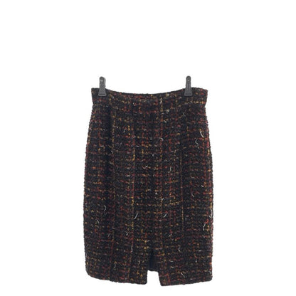 Chanel CC Logo 36 Multicolor Silk Wool Skirt Tight