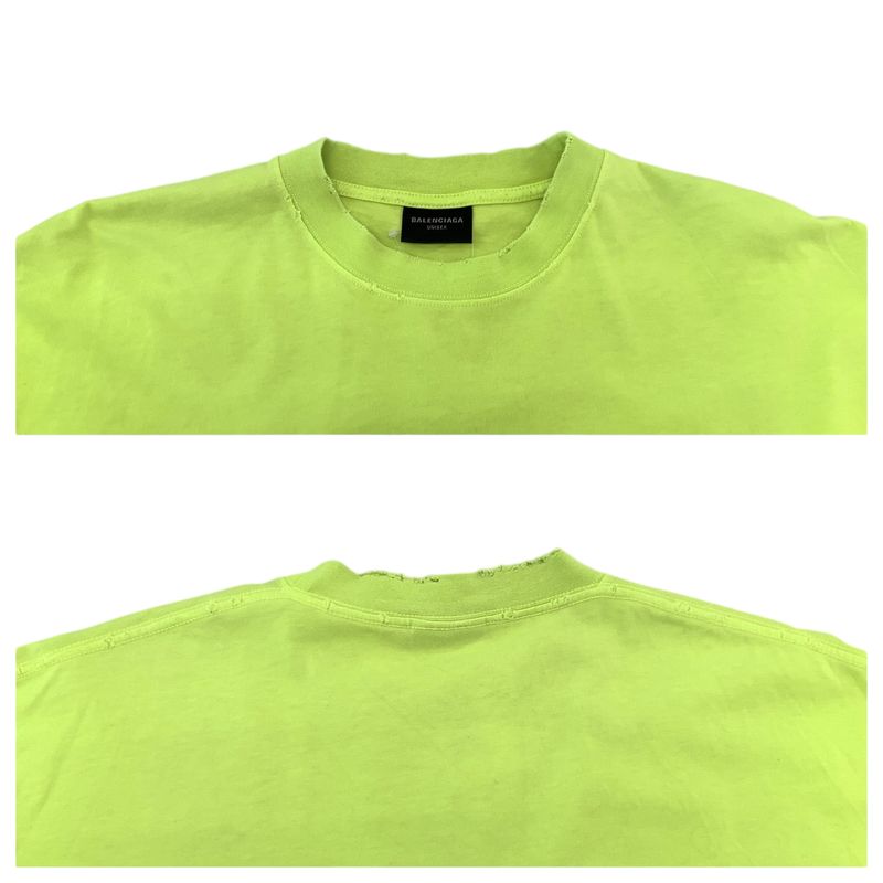 Balenciaga Caps Boxy Fit Light Green White Cotton Short Sleeve