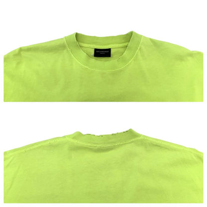 Balenciaga Caps Boxy Fit Light Green White Cotton Short Sleeve