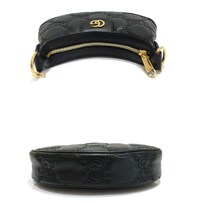 Gucci GG Matelasse Mini Shoulder Bag Leather Black Gold