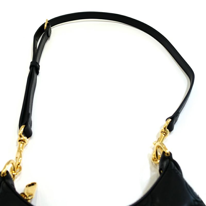 Gucci GG Matelasse Mini Shoulder Bag Leather Black Gold