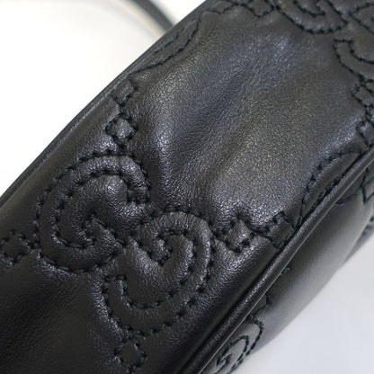 Gucci GG Matelasse Mini Shoulder Bag Leather Black Gold