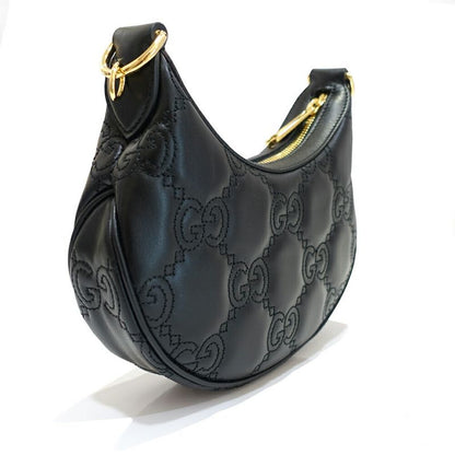 Gucci GG Matelasse Mini Shoulder Bag Leather Black Gold