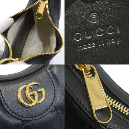 Gucci GG Matelasse Mini Shoulder Bag Leather Black Gold