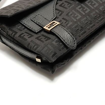 Fendi Shoulder Bag Zucchino Logo Gold