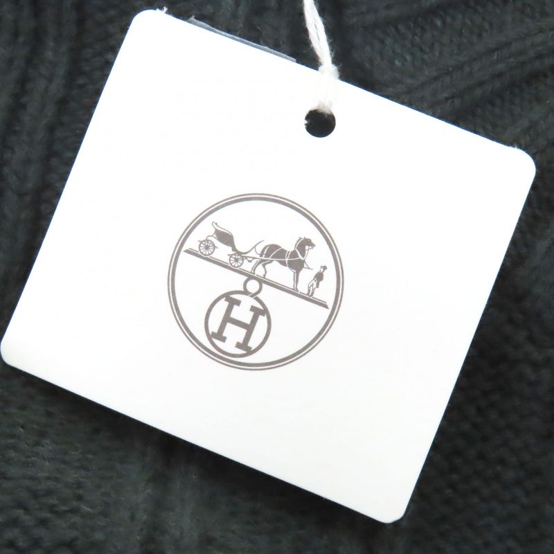 Hermes Wool Cashmere Crew Neck Long Sleeve Knit Sweater Green S