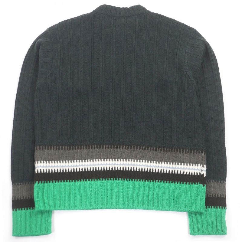 Hermes Wool Cashmere Crew Neck Long Sleeve Knit Sweater Green S