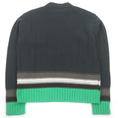Hermes Wool Cashmere Crew Neck Long Sleeve Knit Sweater Green S