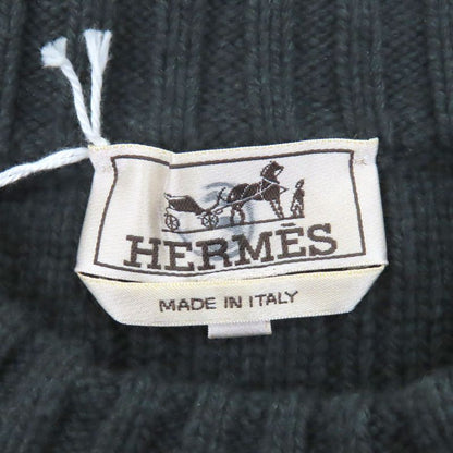 Hermes Wool Cashmere Crew Neck Long Sleeve Knit Sweater Green S