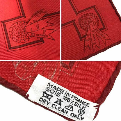Hermes Silk Scarf Carre Horsewear Red Pocket Chief