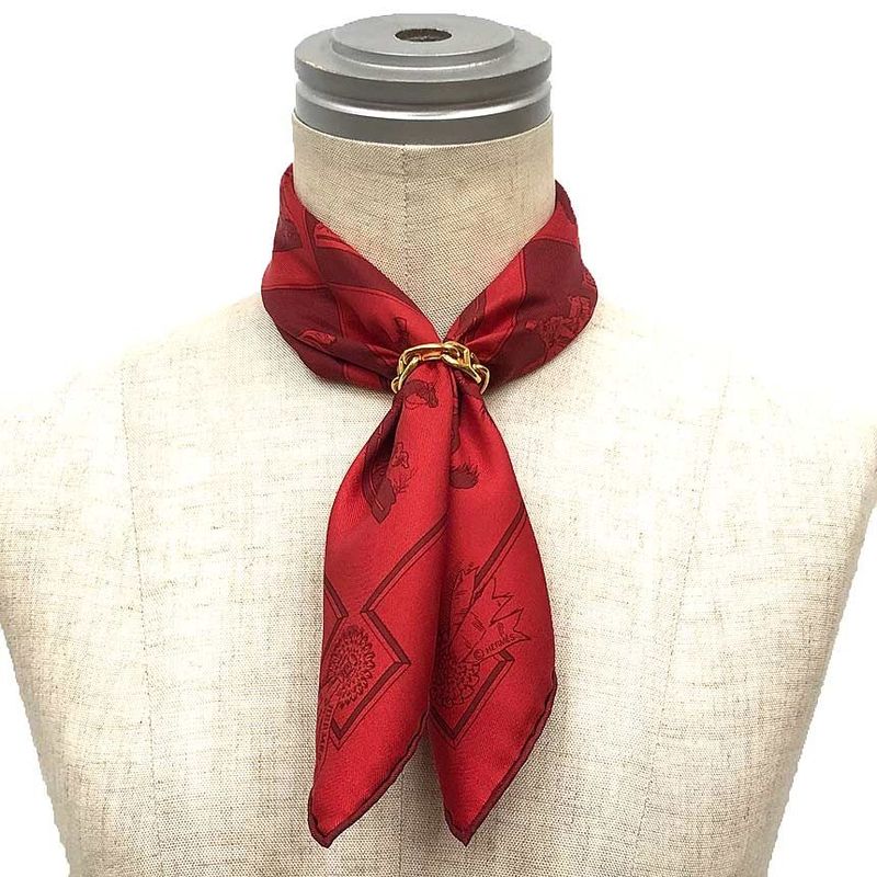 Hermes Silk Scarf Carre Horsewear Red Pocket Chief