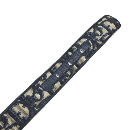 Dior Christian Belt Trotter Logo 65 Navy Canvas Leather