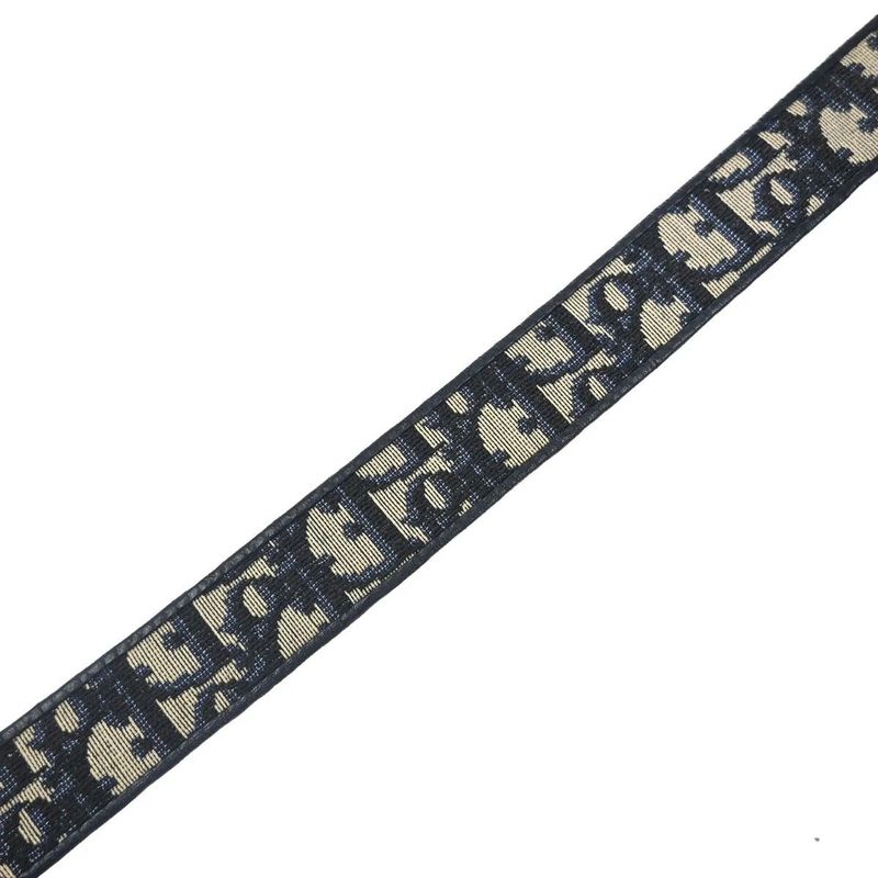 Dior Christian Belt Trotter Logo 65 Navy Canvas Leather