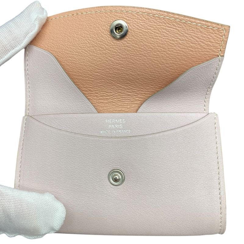 Hermes Coin Purse Card Case Multi Pink