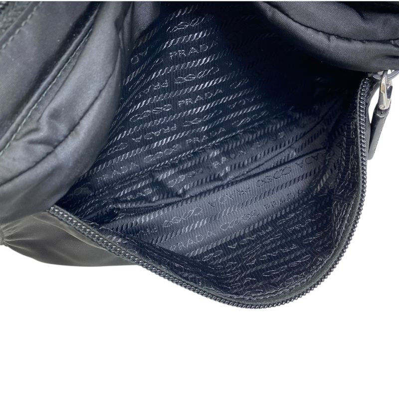 Prada Clutch Pouch Multi Case Triangle Logo Nylon Black