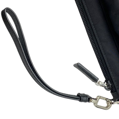 Prada Clutch Pouch Multi Case Triangle Logo Nylon Black