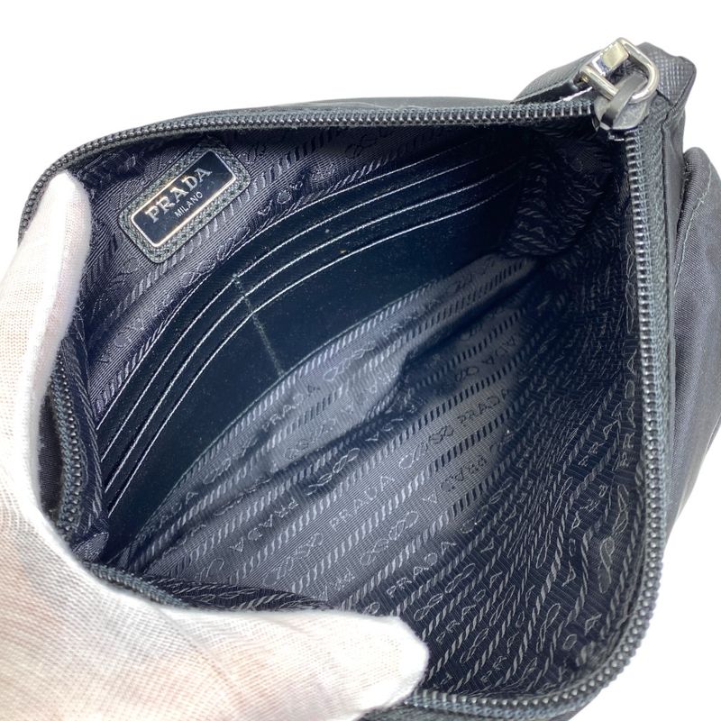 Prada Clutch Pouch Multi Case Triangle Logo Nylon Black