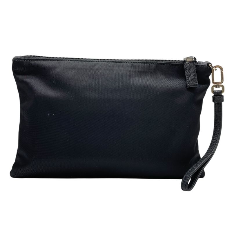 Prada Clutch Pouch Multi Case Triangle Logo Nylon Black