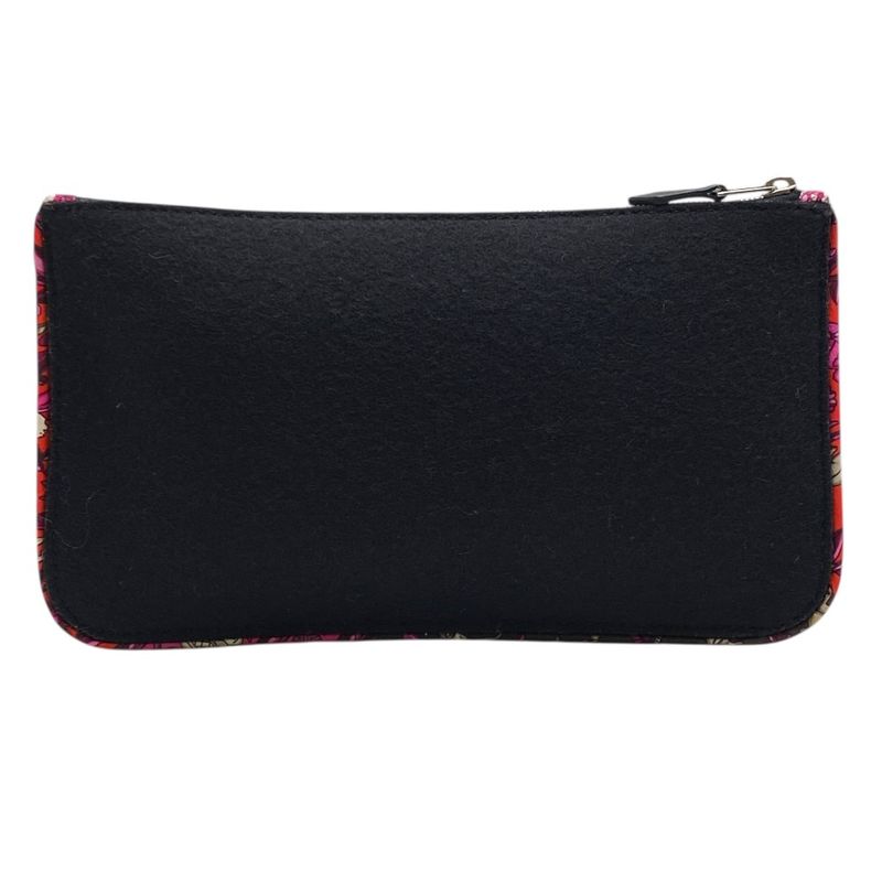 Hermes Silk in Pouch Flat Pouch Multi Case Felt Black Silver