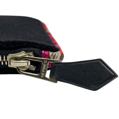 Hermes Silk in Pouch Flat Pouch Multi Case Felt Black Silver