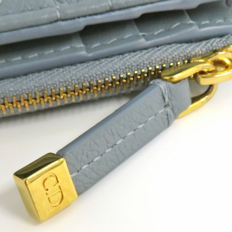 Dior Caro Dahlia Wallet Cannage Cloud Blue Calfskin Light