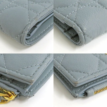 Dior Caro Dahlia Wallet Cannage Cloud Blue Calfskin Light