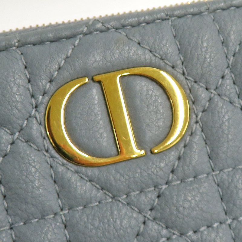 Dior Caro Dahlia Wallet Cannage Cloud Blue Calfskin Light
