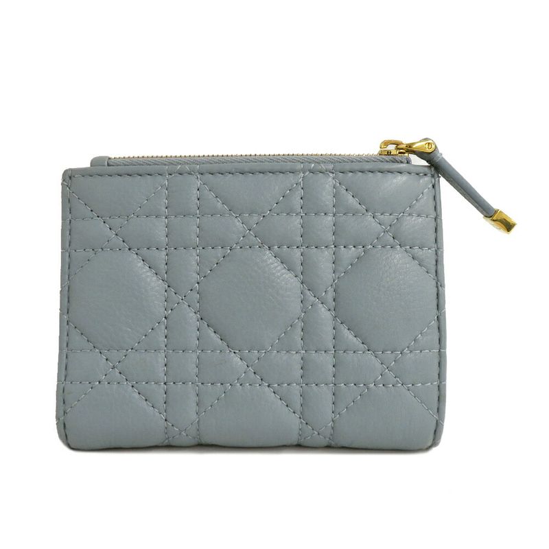 Dior Caro Dahlia Wallet Cannage Cloud Blue Calfskin Light
