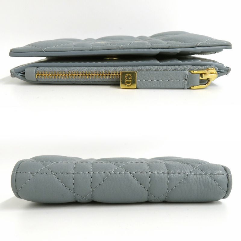 Dior Caro Dahlia Wallet Cannage Cloud Blue Calfskin Light