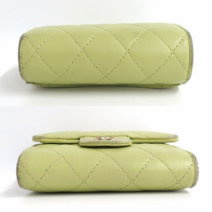Chanel Quilted Small Flap Wallet Pistachio Green Lambskin