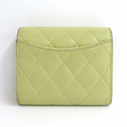 Chanel Quilted Small Flap Wallet Pistachio Green Lambskin