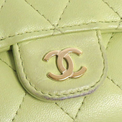 Chanel Quilted Small Flap Wallet Pistachio Green Lambskin