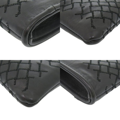 Bottega Veneta Intrecciato Leather Gray Clutch