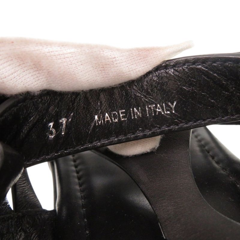 Prada 37 Leather Black Sandals Mesh