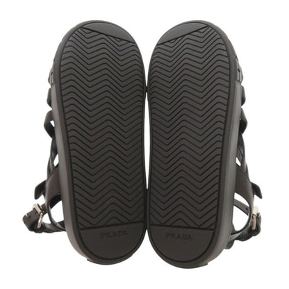 Prada 37 Leather Black Sandals Mesh