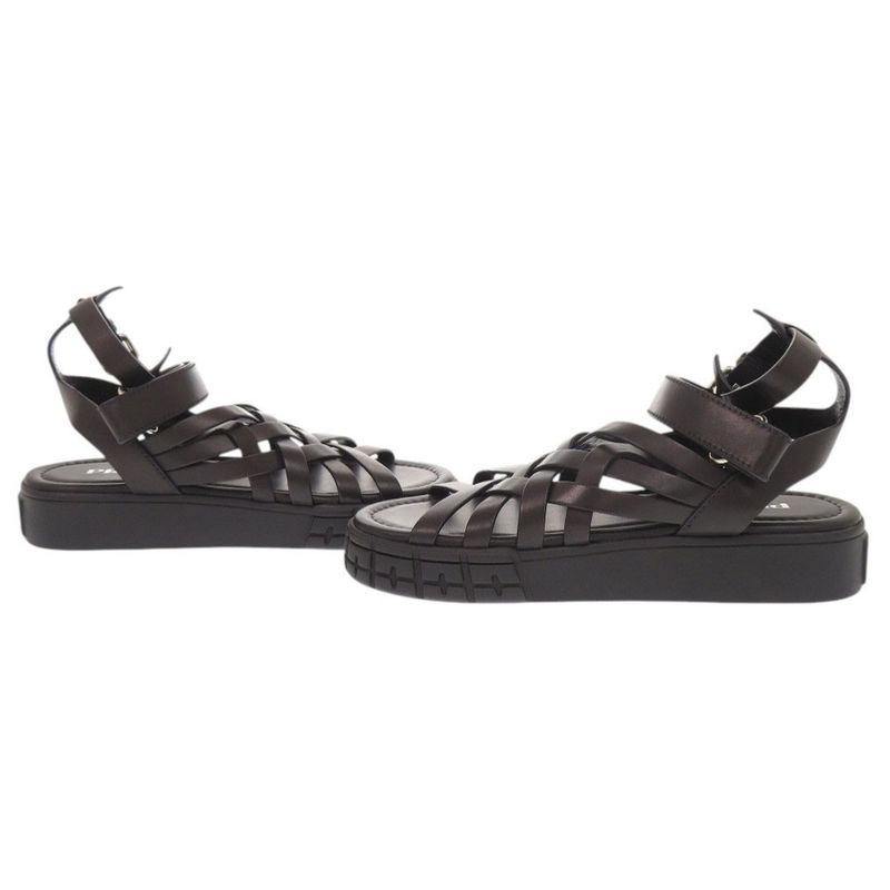 Prada 37 Leather Black Sandals Mesh